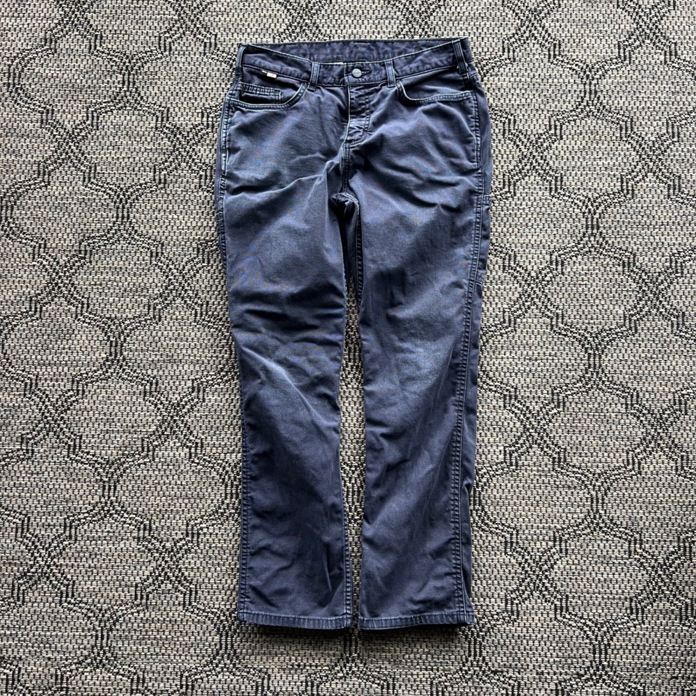 Carhartt FR Pants Womens 10 Short Blue Flame Resistant Canvas Utility Workwear